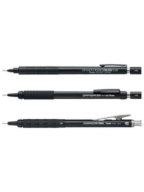 Pentel Drafting Pencil 60th Anniversary Set - Graph1000 for Pro, Graphgear 500 & 1000 - 0.5 mm, Black - Made in Japan
