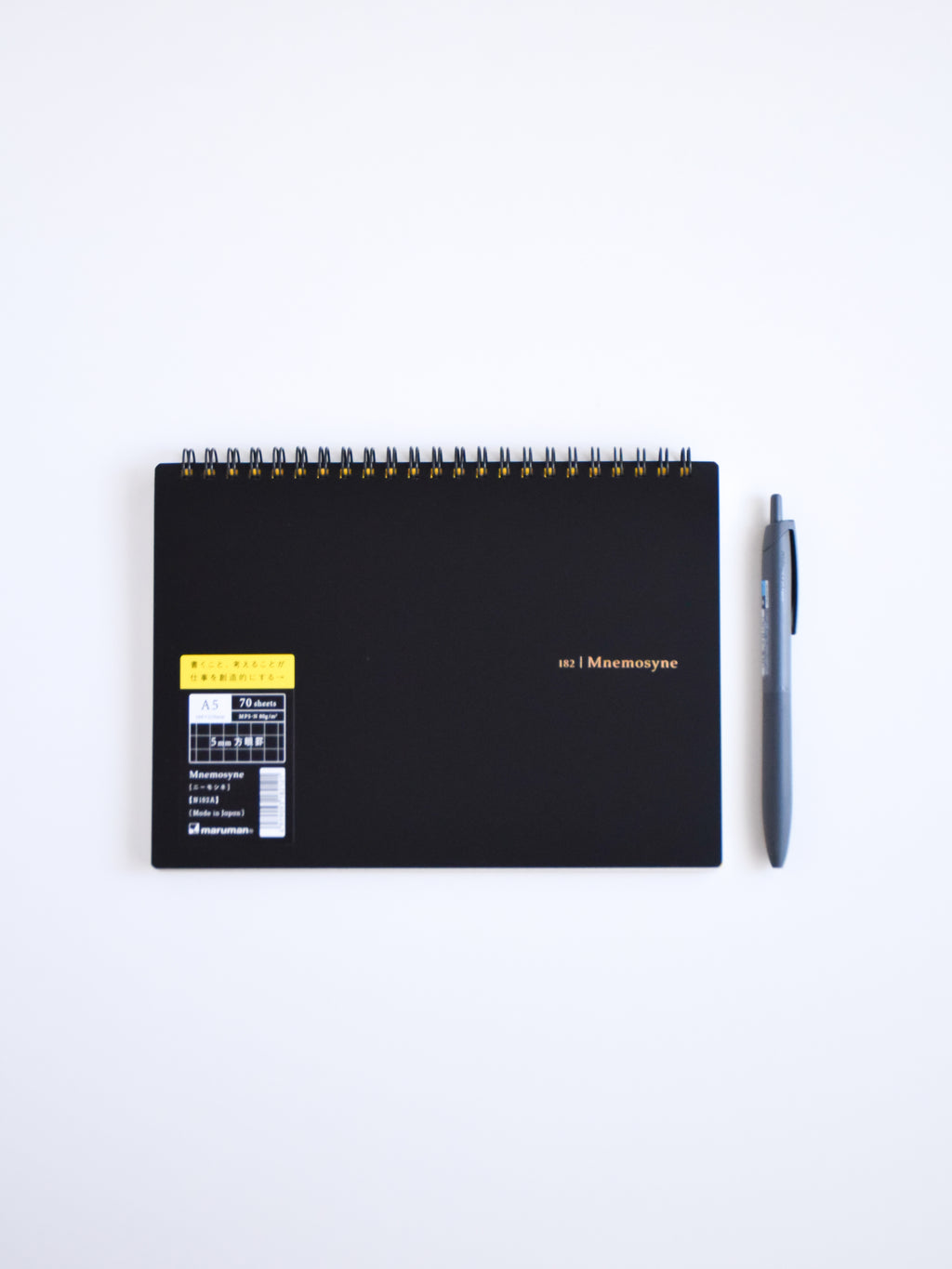 Maruman Mnemosyne N182A Notebook - A5 Landscape - Graph - Made in Japan