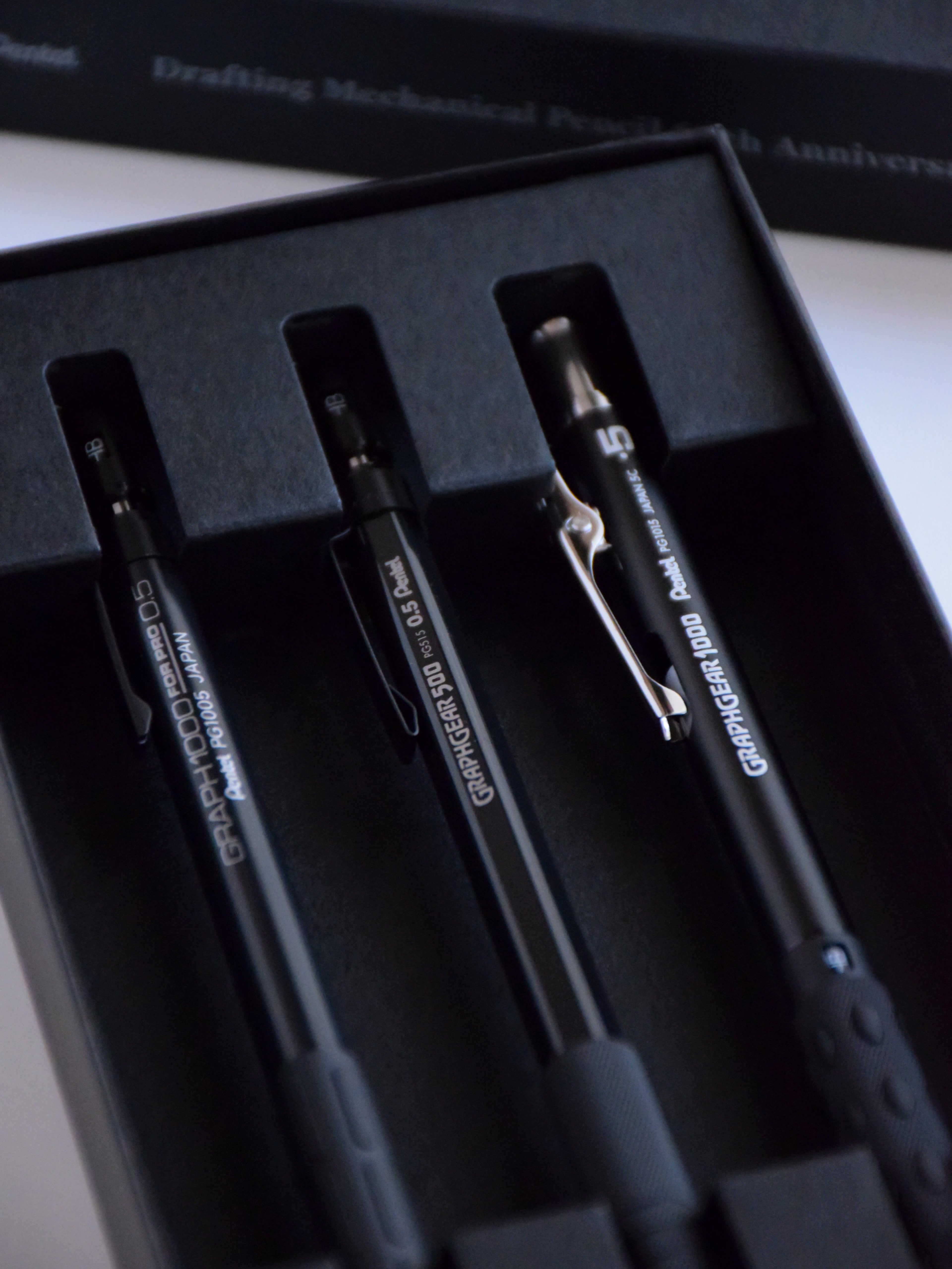 Pentel Drafting Pencil 60th Anniversary Set - Graph1000 for Pro, Graphgear 500 & 1000 - 0.5 mm, Black - Made in Japan