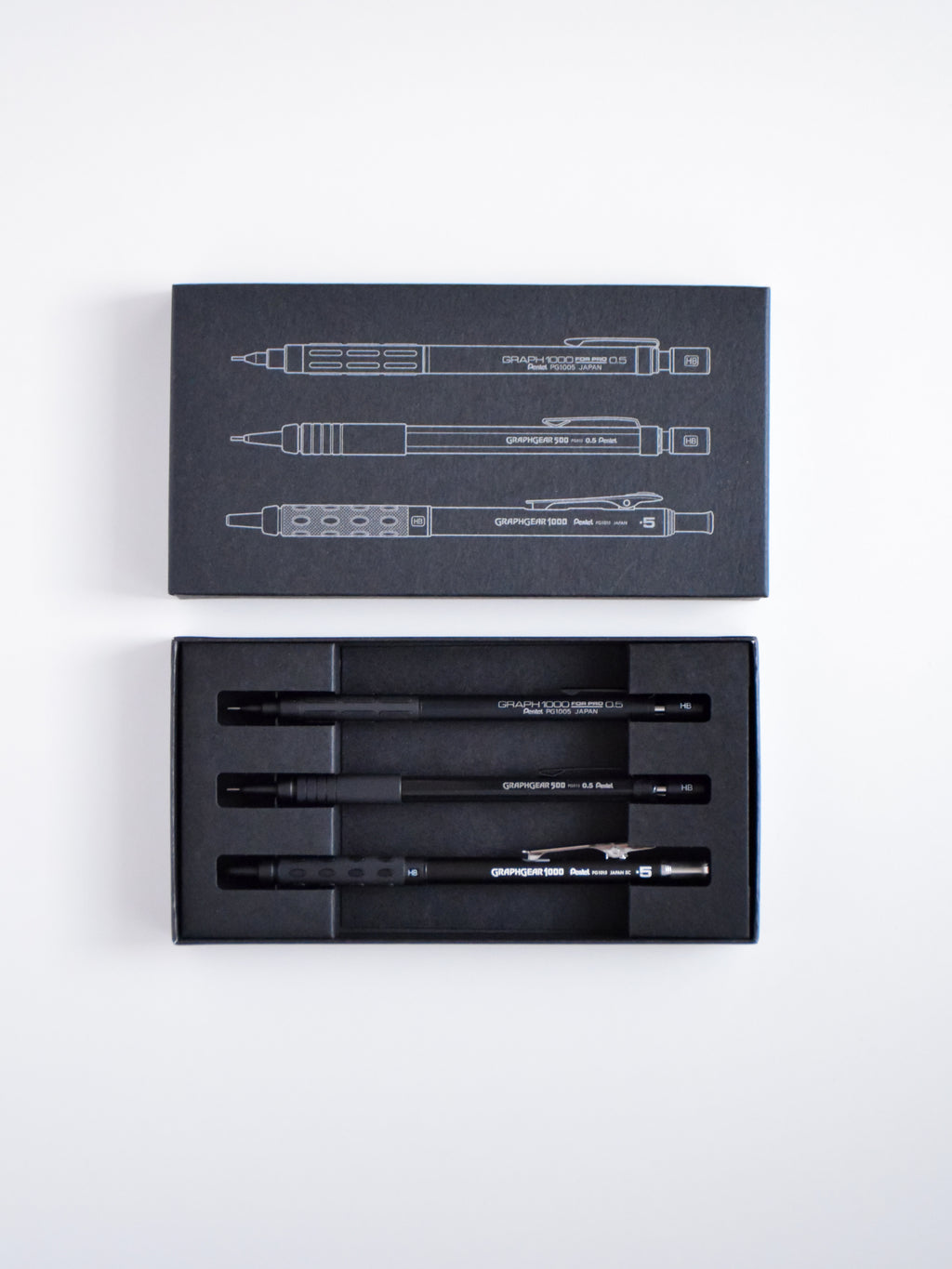 Pentel Drafting Pencil 60th Anniversary Set - Graph1000 for Pro, Graphgear 500 & 1000 - 0.5 mm, Black - Made in Japan