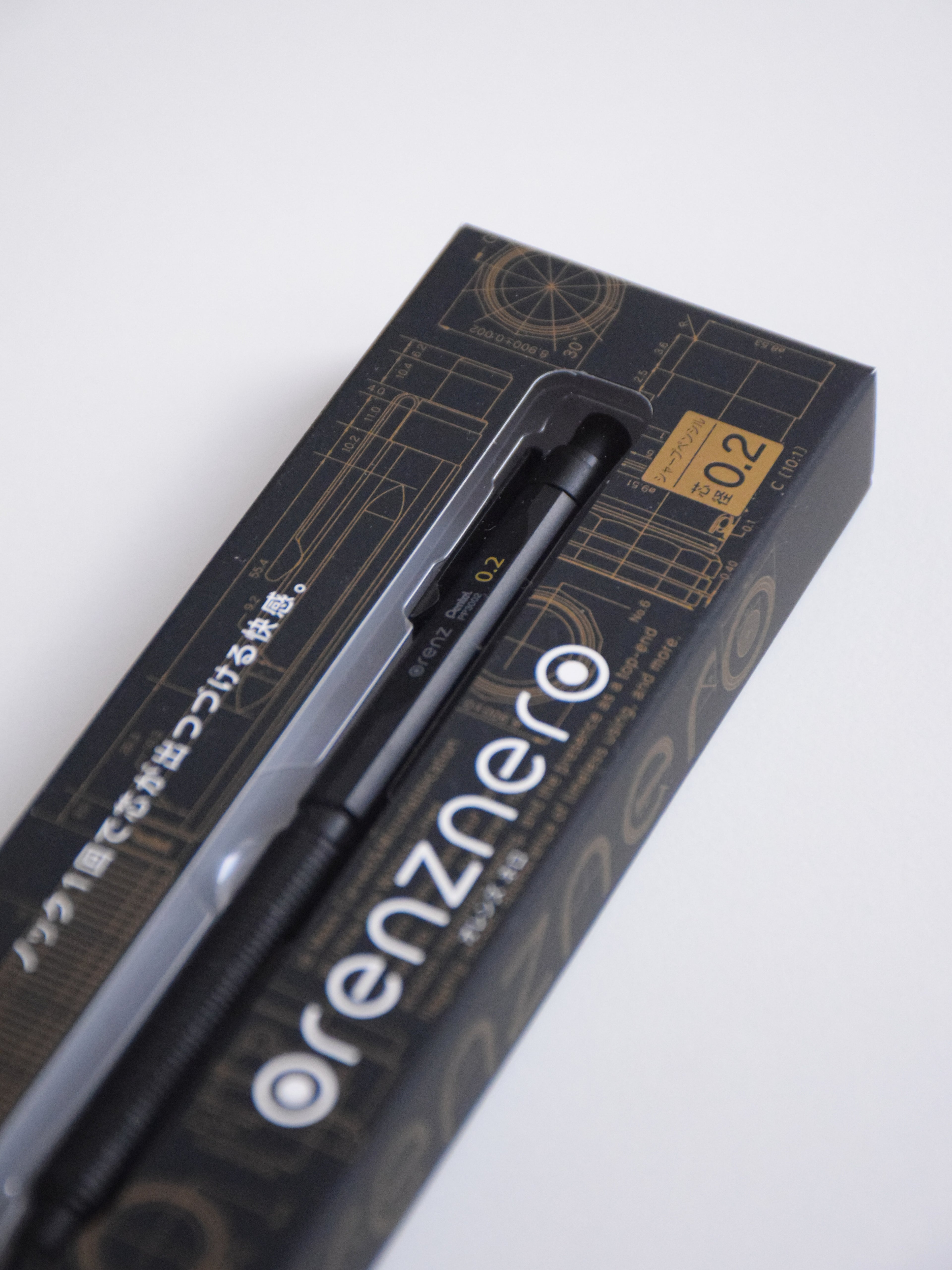 Pentel Orenz Nero PP3002-A Mechanical Pencil - 0.2 mm, Black Body - Made in Japan