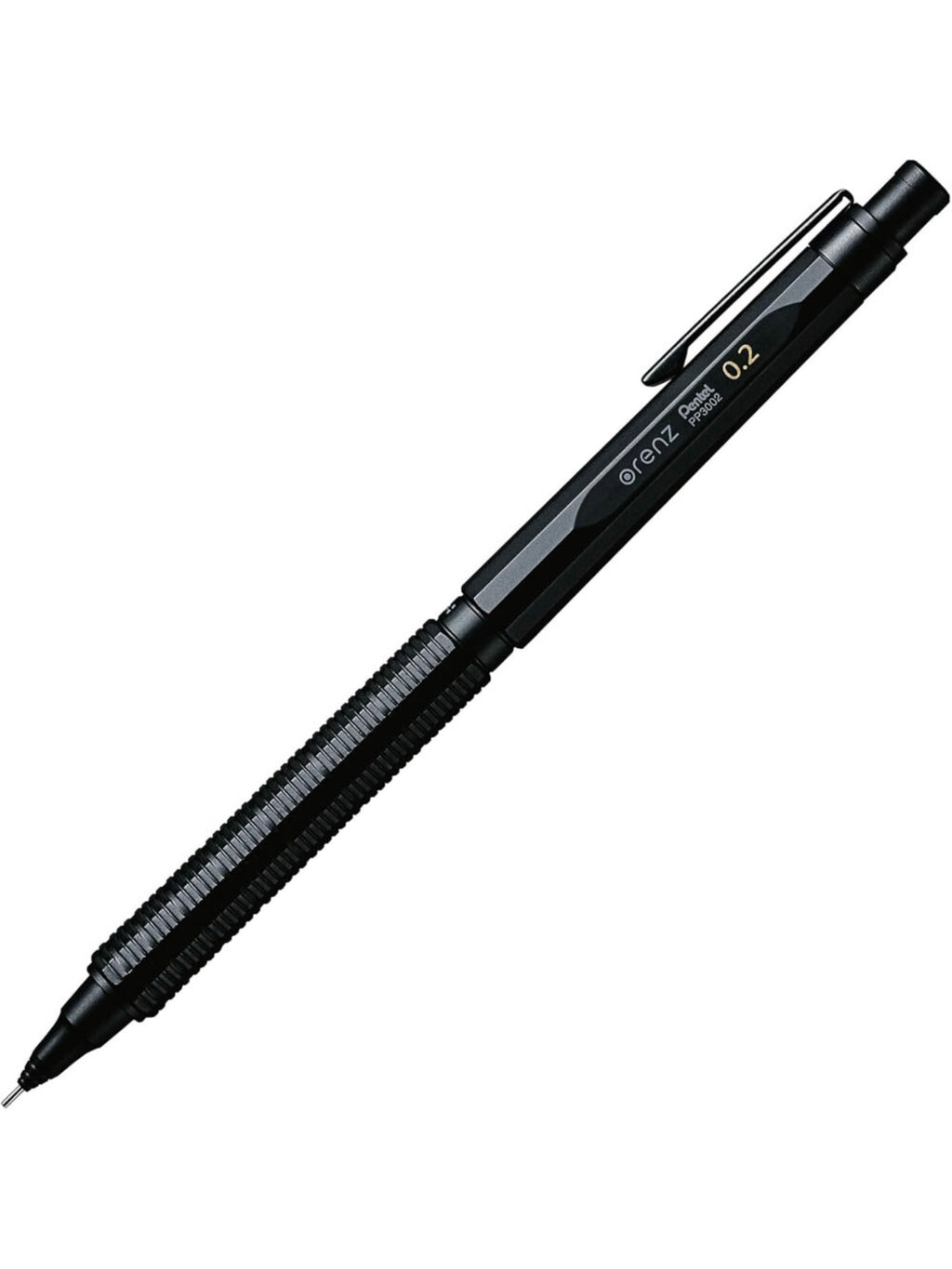 Pentel Orenz Nero PP3002-A Mechanical Pencil - 0.2 mm, Black Body - Made in Japan